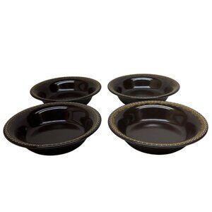 4 Vintage Brown Franciscan Jamoca Coupe Cereal Bowls 7 3/8"